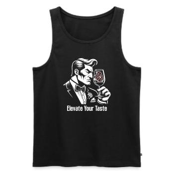 Grilled Steak Gournet Gym Rat Lean Protein Cook - Men's Premium Organic Tank Top - black - Front - AI Model Male 178 light (178cm)