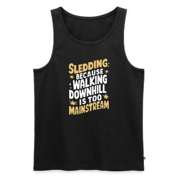 Sledding Snow Sled Winter Sport Winter Outdood - Männer Premium Bio Tank Top - Schwarz - Vorne - Michal (187cm)