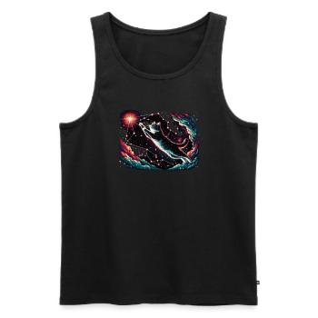 Katze Astronaut Astronomie Äußeres Sonnensystem - Männer Premium Bio Tank Top - Schwarz - Vorne - AI Model Male 178 light (178cm)