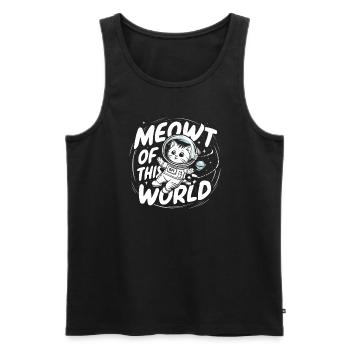 Katze Astronaut Astronomie Äußeres Sonnensystem - Männer Premium Bio Tank Top - Schwarz - Vorne - AI Model Male 178 light (178cm)