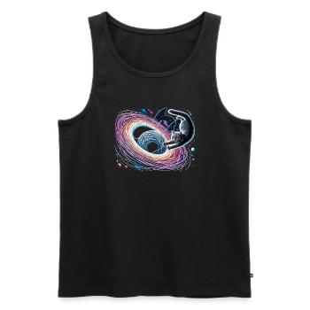 Katze Astronaut Astronomie Äußeres Sonnensystem - Männer Premium Bio Tank Top - Schwarz - Vorne - AI Model Male 178 light (178cm)