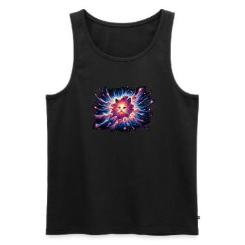 Katze Astronaut Astronomie Äußeres Sonnensystem - Männer Premium Bio Tank Top - Schwarz - Vorne - AI Model Male 178 light (178cm)