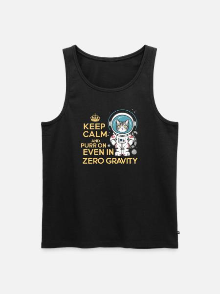 Katze Astronaut Astronomie Äußeres Sonnensystem - Männer Premium Bio Tank Top - Schwarz