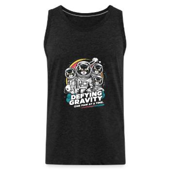 Katze Astronaut Astronomie Äußeres Sonnensystem - Männer Premium Bio Tank Top - Anthrazit - Vorne - Alexander (188cm)