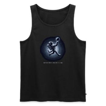 Katze Astronaut Astronomie Äußeres Sonnensystem - Männer Premium Bio Tank Top - Schwarz - Vorne - AI Model Male 178 light (178cm)