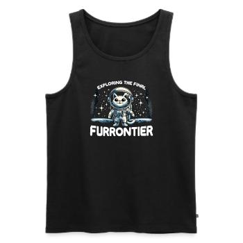 Katze Astronaut Astronomie Äußeres Sonnensystem - Männer Premium Bio Tank Top - Schwarz - Vorne - AI Model Male 178 light (178cm)