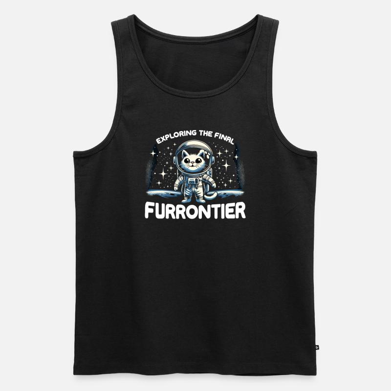 Cat, Astronaut, Astronomy, Outer Solar System - Men's Premium Organic Tank Top - black