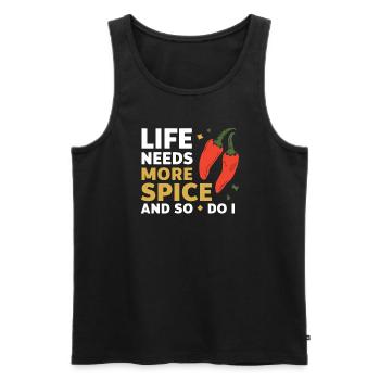 Liebhaber Scharfer Speisen, Chili Peppers Chef - Männer Premium Bio Tank Top - Schwarz - Vorne - Michal (187cm)