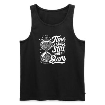 Poetry Slam Writer Poet Literature Slam Poetry Day - Men's Premium Organic Tank Top - black - Front - AI Model Male 178 light (178cm)
