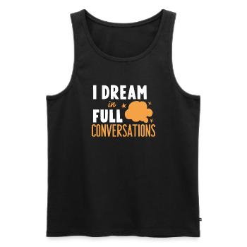 Sprechen Im Schlaf, Somniloquy, Sprechen Im - Männer Premium Bio Tank Top - Schwarz - Vorne - AI Model Male 178 light (178cm)