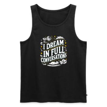 Sprechen Im Schlaf, Somniloquy, Sprechen Im - Männer Premium Bio Tank Top - Schwarz - Vorne - AI Model Male 178 light (178cm)