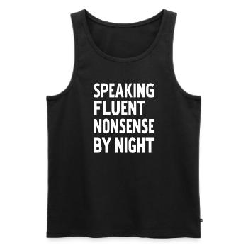 Sprechen Im Schlaf, Somniloquy, Sprechen Im - Männer Premium Bio Tank Top - Schwarz - Vorne - AI Model Male 178 light (178cm)
