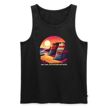 Geologie-steinjagd Achat-jäger-steinsammeln - Männer Premium Bio Tank Top - Schwarz - Vorne - AI Model Male 178 light (178cm)