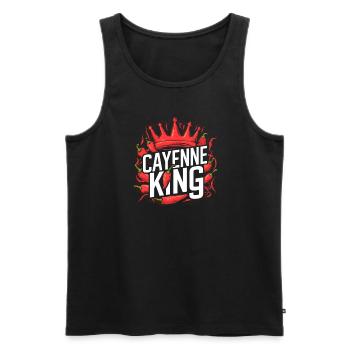 Amateurs de cuisine épicée, Chili Peppers Chef - Débardeur bio Premium Homme - noir - Devant - Michal (187cm)