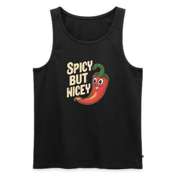 Amateurs de cuisine épicée, Chili Peppers Chef - Débardeur bio Premium Homme - noir - Devant - Michal (187cm)