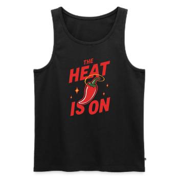 Amateurs de cuisine épicée, Chili Peppers Chef - Débardeur bio Premium Homme - noir - Devant - Michal (187cm)