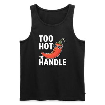 Amateurs de cuisine épicée, Chili Peppers Chef - Débardeur bio Premium Homme - noir - Devant - Michal (187cm)