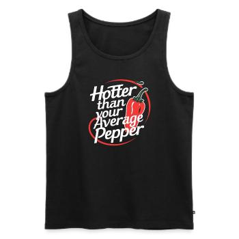 Amateurs de cuisine épicée, Chili Peppers Chef - Débardeur bio Premium Homme - noir - Devant - Michal (187cm)