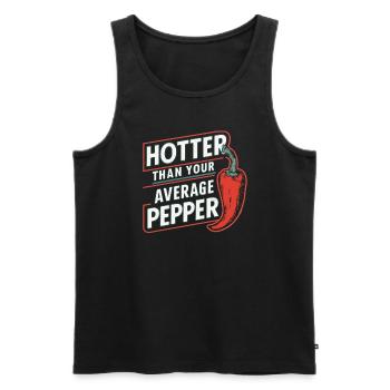Amateurs de cuisine épicée, Chili Peppers Chef - Débardeur bio Premium Homme - noir - Devant - AI Model Male 178 light (178cm)
