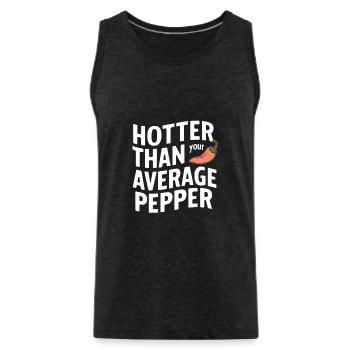 Amateurs de cuisine épicée, Chili Peppers Chef - Débardeur bio Premium Homme - charbon - Devant - Alexander (188cm)
