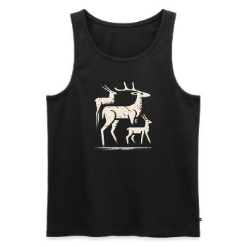 Petroglyph Rock Art Ancient Rock Drawing Indian - Men's Premium Organic Tank Top - black - Front - AI Model Male 178 light (178cm)