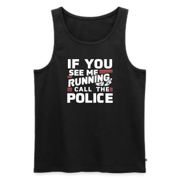 Bodybuilding, Powerlifting, Weightlifting, Fitness - Men's Premium Organic Tank Top - black - Front - Michal (187cm)