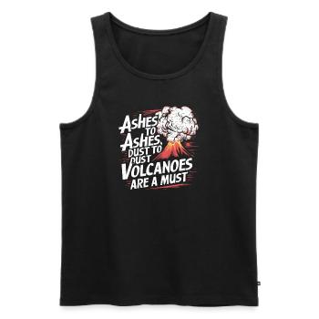 Drôle de volcan lave géologie roche chasse géologue - Débardeur bio Premium Homme - noir - Devant - AI Model Male 178 light (178cm)