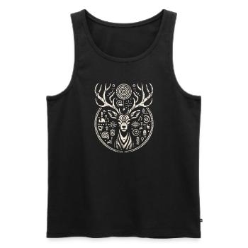 Petroglyph Rock Art Ancient Rock Drawing Indian - Männer Premium Bio Tank Top - Schwarz - Vorne - AI Model Male 178 light (178cm)