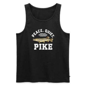 Northern Pike Fisherman Pike Fishing Rod Pike Fish - Men's Premium Organic Tank Top - black - Front - AI Model Male 178 light (178cm)