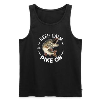 Northern Pike Fisherman Pike Fishing Rod Pike Fish - Men's Premium Organic Tank Top - black - Front - AI Model Male 178 light (178cm)