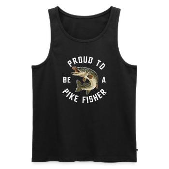 Northern Pike Fisherman Pike Fishing Rod Pike Fish - Men's Premium Organic Tank Top - black - Front - AI Model Male 178 light (178cm)