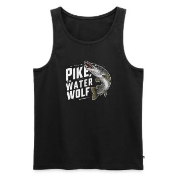Northern Pike Fisherman Pike Fishing Rod Pike Fish - Men's Premium Organic Tank Top - black - Front - AI Model Male 178 light (178cm)