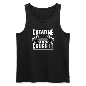 Musculation, Powerlifting, Haltération, Fitness - Débardeur bio Premium Homme - noir - Devant - AI Model Male 178 light (178cm)