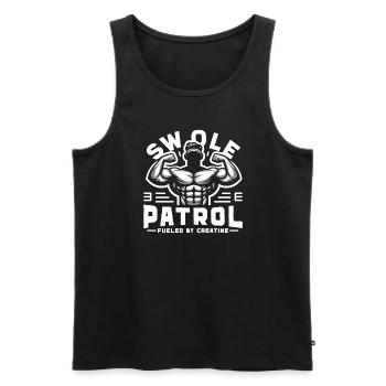 Bodybuilding, Powerlifting, Weightlifting, Fitness - Men's Premium Organic Tank Top - black - Front - Michal (187cm)