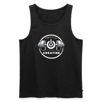 Bodybuilding, Powerlifting, Weightlifting, Fitness - Men's Premium Organic Tank Top - black - Front - Michal (187cm)