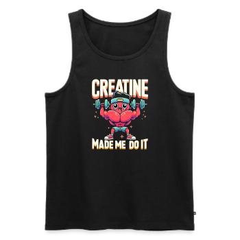 Bodybuilding, Powerlifting, Weightlifting, Fitness - Men's Premium Organic Tank Top - black - Front - Michal (187cm)