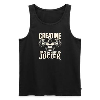 Bodybuilding, Powerlifting, Weightlifting, Fitness - Men's Premium Organic Tank Top - black - Front - Michal (187cm)