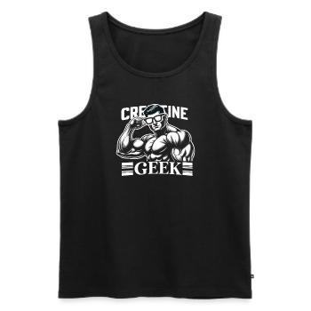 Bodybuilding, Powerlifting, Weightlifting, Fitness - Men's Premium Organic Tank Top - black - Front - Michal (187cm)