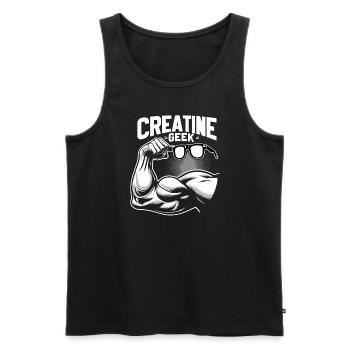 Bodybuilding, Powerlifting, Weightlifting, Fitness - Men's Premium Organic Tank Top - black - Front - Michal (187cm)