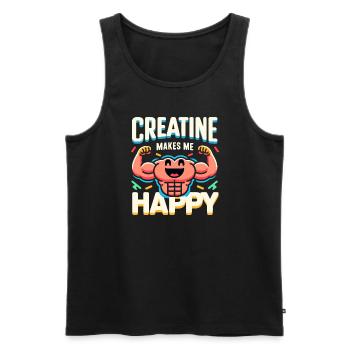 Bodybuilding, Powerlifting, Weightlifting, Fitness - Men's Premium Organic Tank Top - black - Front - Michal (187cm)