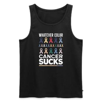 Cancer Sucks Cancer Awareness Cancer Warrior - Men's Premium Organic Tank Top - black - Front - AI Model Male 178 light (178cm)