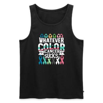 Cancer Sucks Cancer Awareness Cancer Warrior - Men's Premium Organic Tank Top - black - Front - AI Model Male 178 light (178cm)