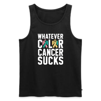 Cancer Sucks Cancer Awareness Cancer Warrior - Men's Premium Organic Tank Top - black - Front - AI Model Male 178 light (178cm)