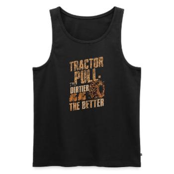 Tracteur tirant Tracteur Tracteur Tracteur Ferme Électrique - Débardeur bio Premium Homme - noir - Devant - AI Model Male 178 light (178cm)