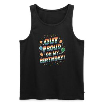 Naissancegay Gay Pride Drapeau Mois de la fierté Égalité des droits - Débardeur bio Premium Homme - noir - Devant - Michal (187cm)