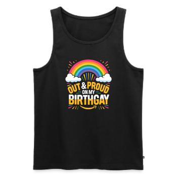 Naissancegay Gay Pride Drapeau Mois de la fierté Égalité des droits - Débardeur bio Premium Homme - noir - Devant - Michal (187cm)