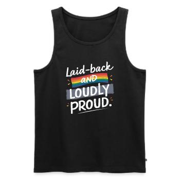 Naissancegay Gay Pride Drapeau Mois de la fierté Égalité des droits - Débardeur bio Premium Homme - noir - Devant - Michal (187cm)