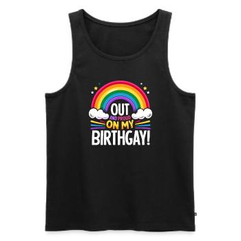 Birthgay Gay Pride Flag Pride Month Equal Rights - Men's Premium Organic Tank Top - black - Front - Michal (187cm)