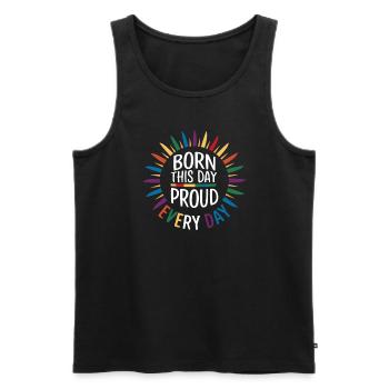 Birthgay Gay Pride Flag Pride Month Equal Rights - Men's Premium Organic Tank Top - black - Front - Michal (187cm)