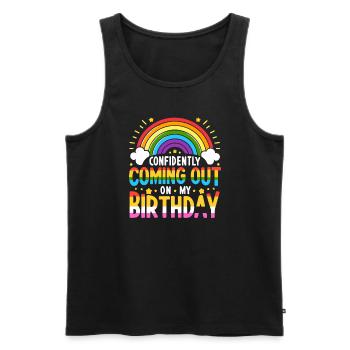 Naissancegay Gay Pride Drapeau Mois de la fierté Égalité des droits - Débardeur bio Premium Homme - noir - Devant - Michal (187cm)